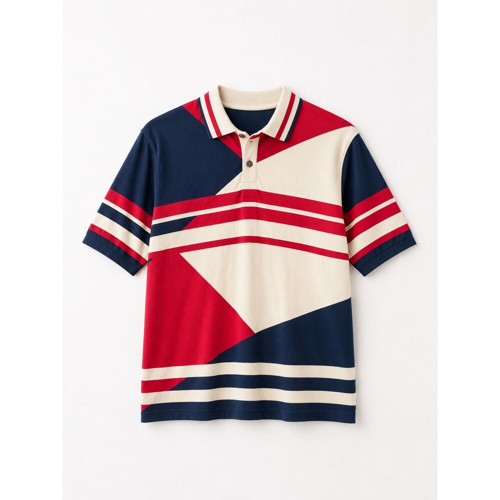 Perry Ellis Men's Geometric Polo Shirt | Size Large